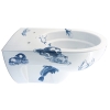 Design toilet met een blauwe afbeelding van zeedieren